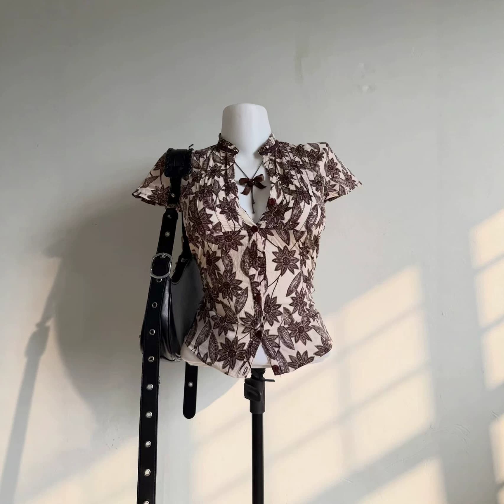 blouse European and American style short sleeve shirts high quality wholesale Summer shirt short sleeves