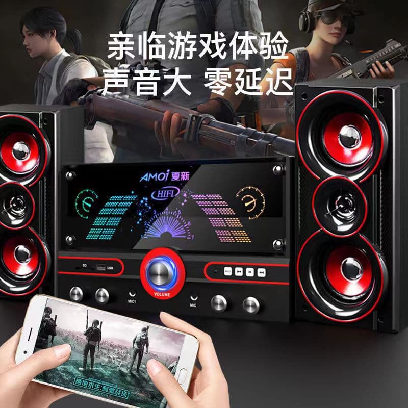 Sainsk Home Theater Wooden Speaker with Bluetooth, 4-inch Driver and Strong Bass for Home Use