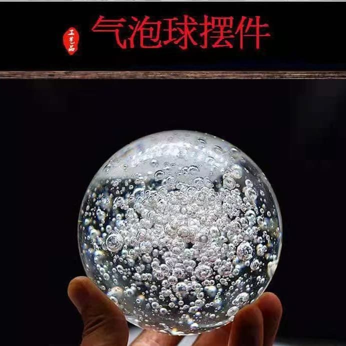 Crystal Bubble Ball Landscape with Artificial Mountain, Office Water Fountain Ornament, Home Decor Glass Ball Crystal Craft