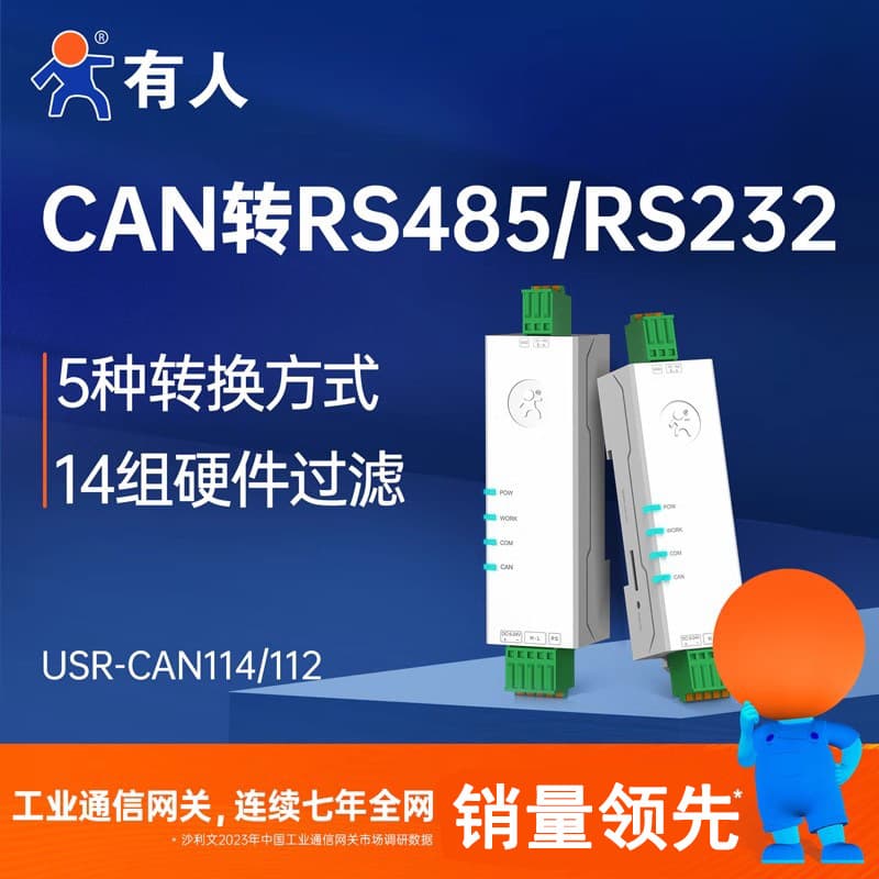 Someone has a CAN to RS485/RS232 serial server, a CAN bus to serial Modbus gateway, and a CAN114.
