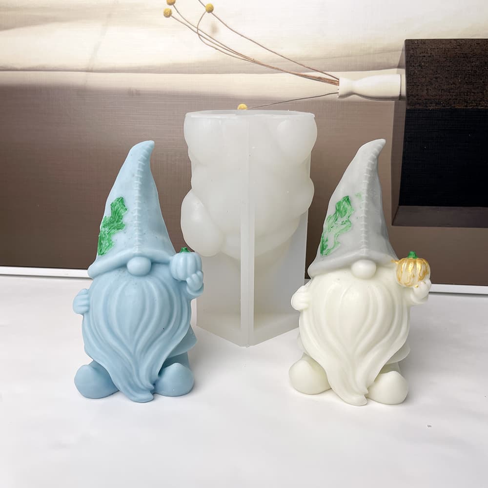 Get the pumpkin gnome mold faceless dwarf candle silicone mold creative bearded Santa mold