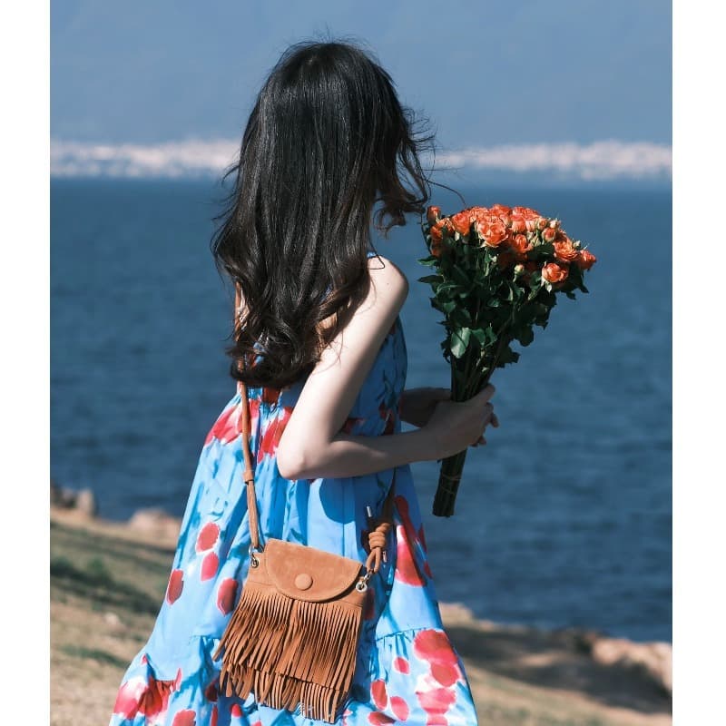 Tea break French tulip suspender dress fairy summer sweet and salty seaside vacation beach dress petite