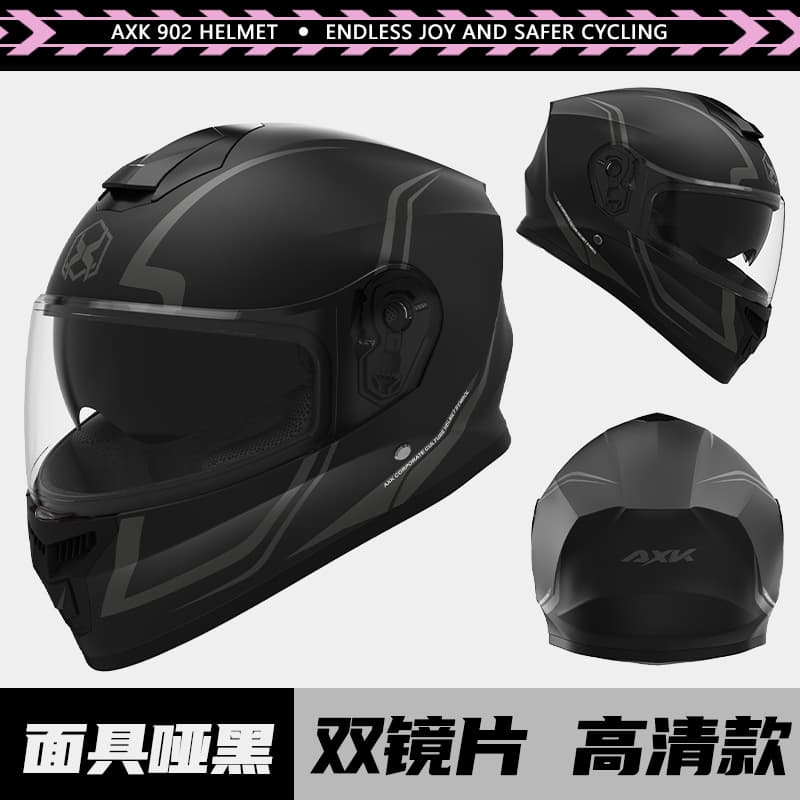 Motorcycle Helmet Men's Winter Warm Riding Dual Lens Electric Scooter Full Face Helmet for Men and Women Four Seasons