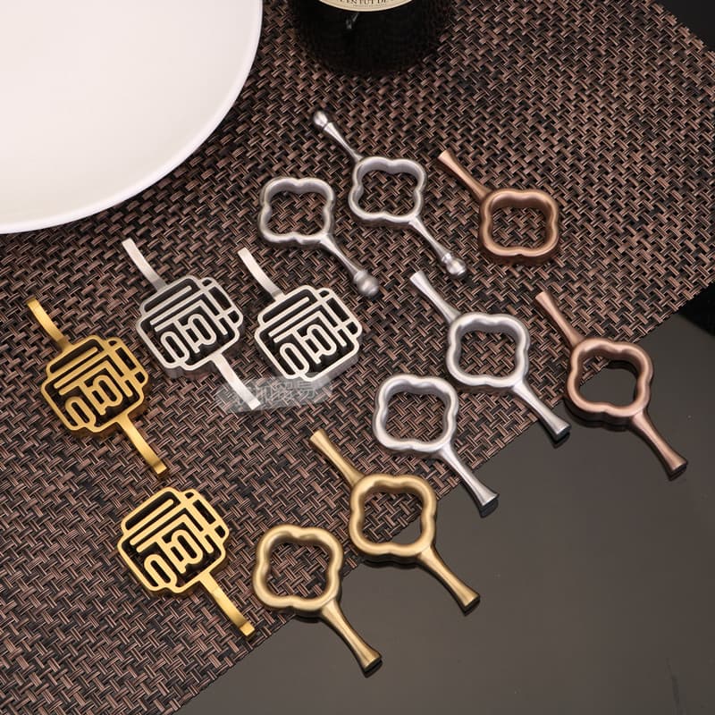 Creative 304 Stainless Steel Chopstick Rest Xi Character Hotel Table Decor