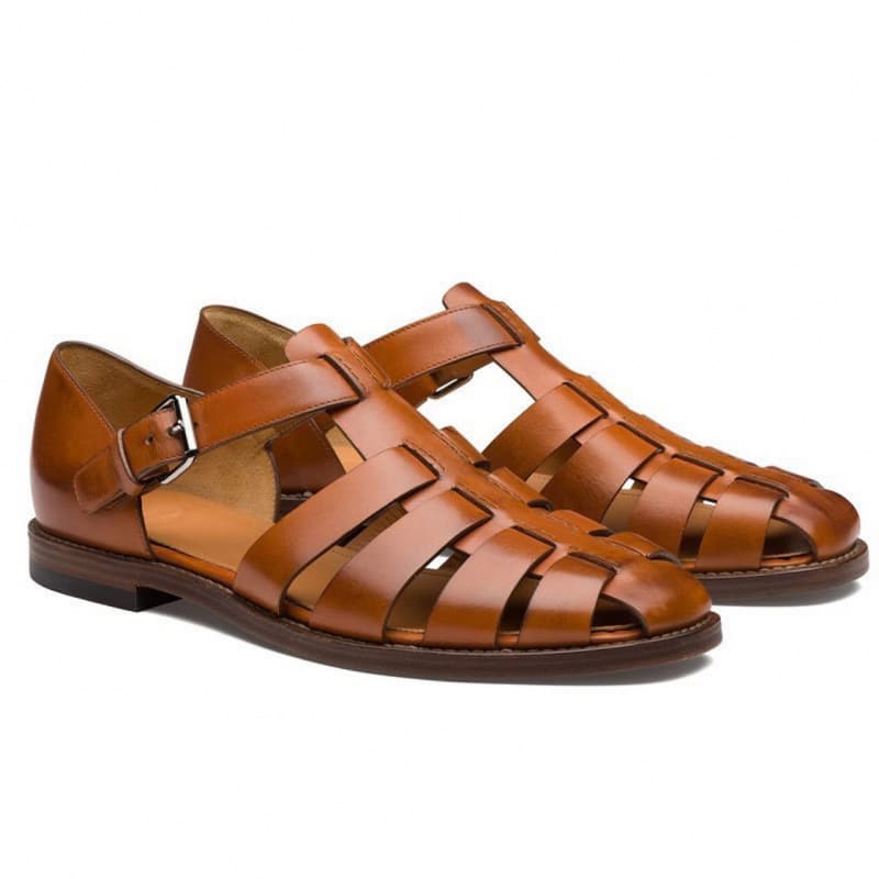 European and American Men's Beach Sandals, Casual Closed-Toe Roman Sandals, Export Style Men's Shoes, Large Sizes