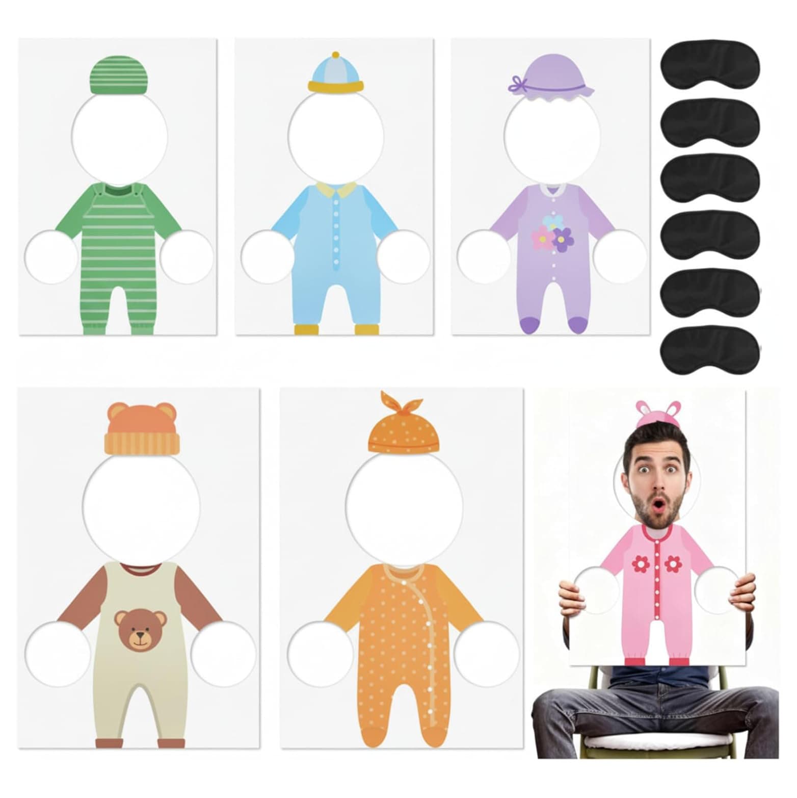 Feed the Baby Party Game Set Fun Baby Shower Gender Reveal Activity Supplies Liven Up the Atmosphere