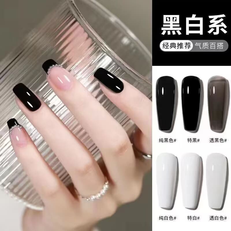 Solid Color Nail Gel, Extra Black, Extra White, One-Stroke Application, Professional Salon Grade, Bulk 1kg