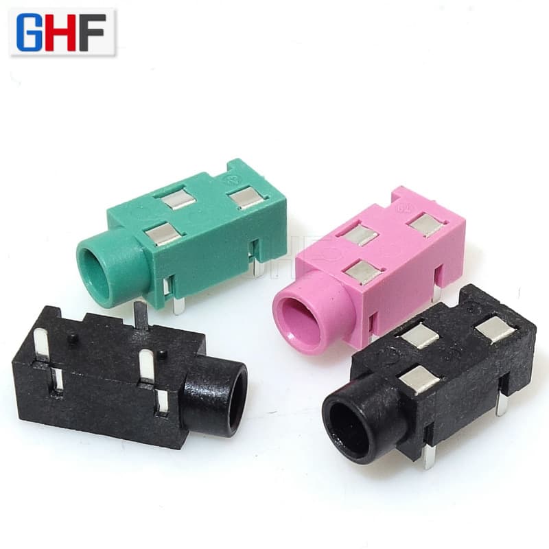 Direct Sales PJ320 Pins, 3.5mm Headphone Jack, PJ320B Three-Pin Straight Plug Headphone Audio Socket