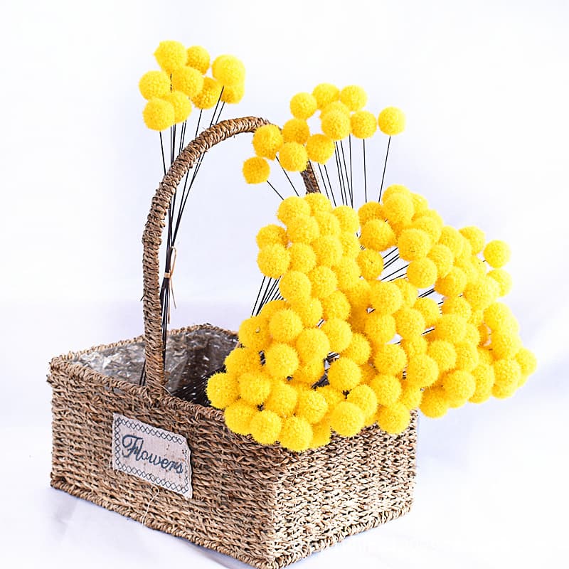 Artificial Gold Ball Nordic Style Yellow Decor, Living Room DIY Material Flower Arrangement Preserved Flower Bouquet