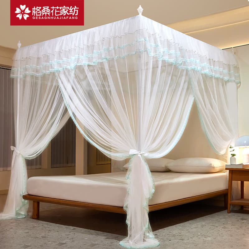 2026 New Model Mosquito Net for Home Bedroom, No-Installation Bracket Rod, Thickened and Reinforced, Floor-Standing, 1.5m Bed Size