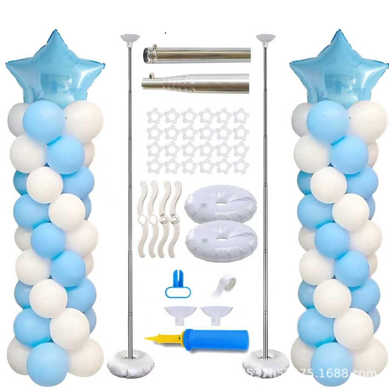 New Telescopic Balloon Pole Holder for Cross-Border Amazon, Birthday Wedding Party Balloon Telescopic Pole Road Guide Set