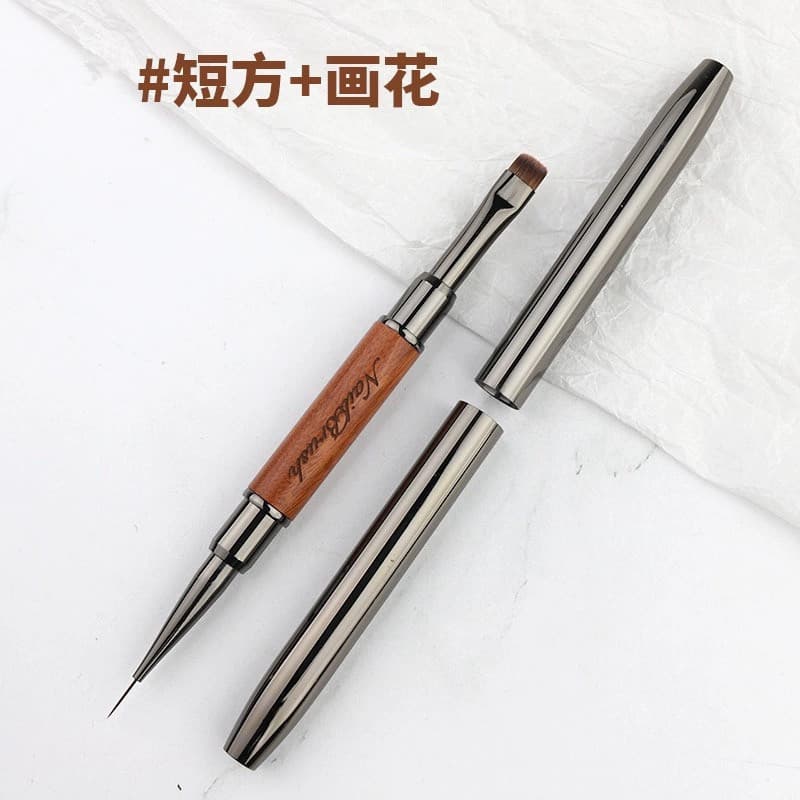 New hot-selling double-headed wooden nail art brush, salon-grade liner brush, construction brush, round-tipped UV gel brush