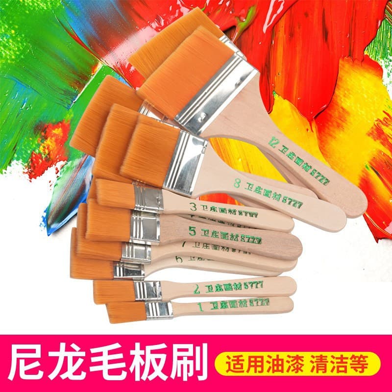 Industrial Paint Cleaning Dust Removal Nylon Wool Brush Fine Art Painting Brush Wooden Handle Pen Brush Acrylic Oil Painting Brush