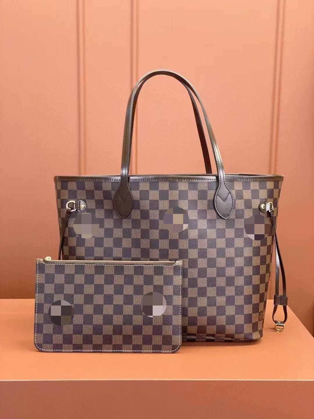 2026 New Classic Monogram Women's Shoulder Bag Crossbody Handbag Tote Shopping Bag with Detachable Pouch