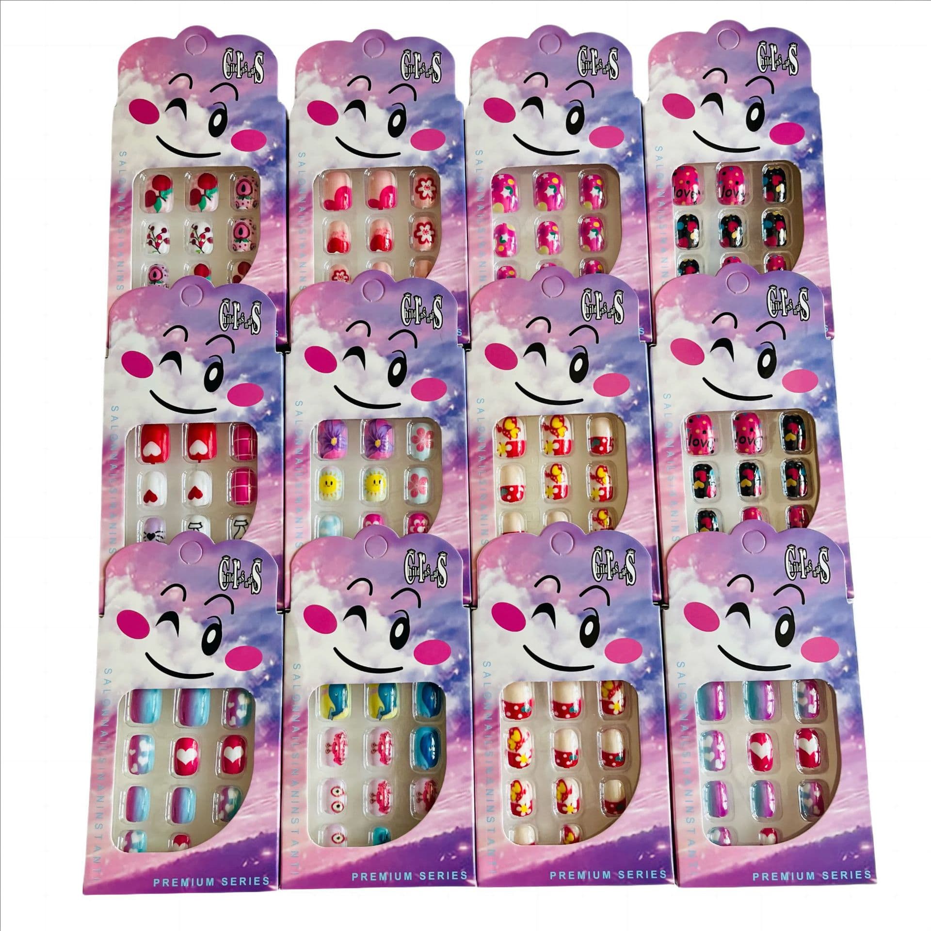 New Children's Nail Stickers, Wearable Nail Tips, Cartoon Fake Nails for Kids