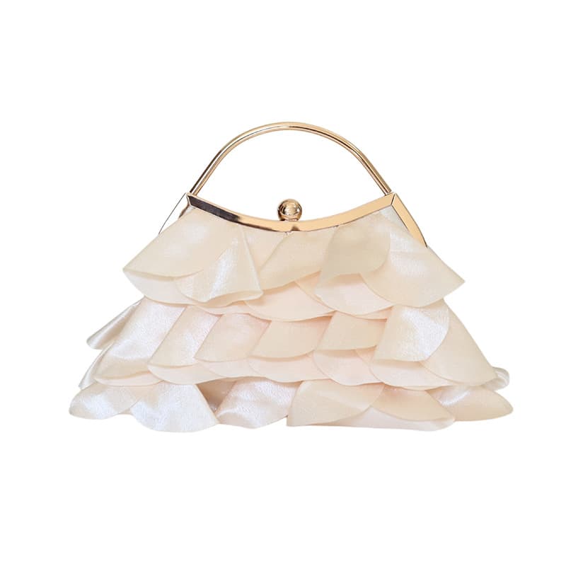 Floral Evening Bag Fabric Chiffon Petal Crossbody Chain Bag Women Satin Handbag