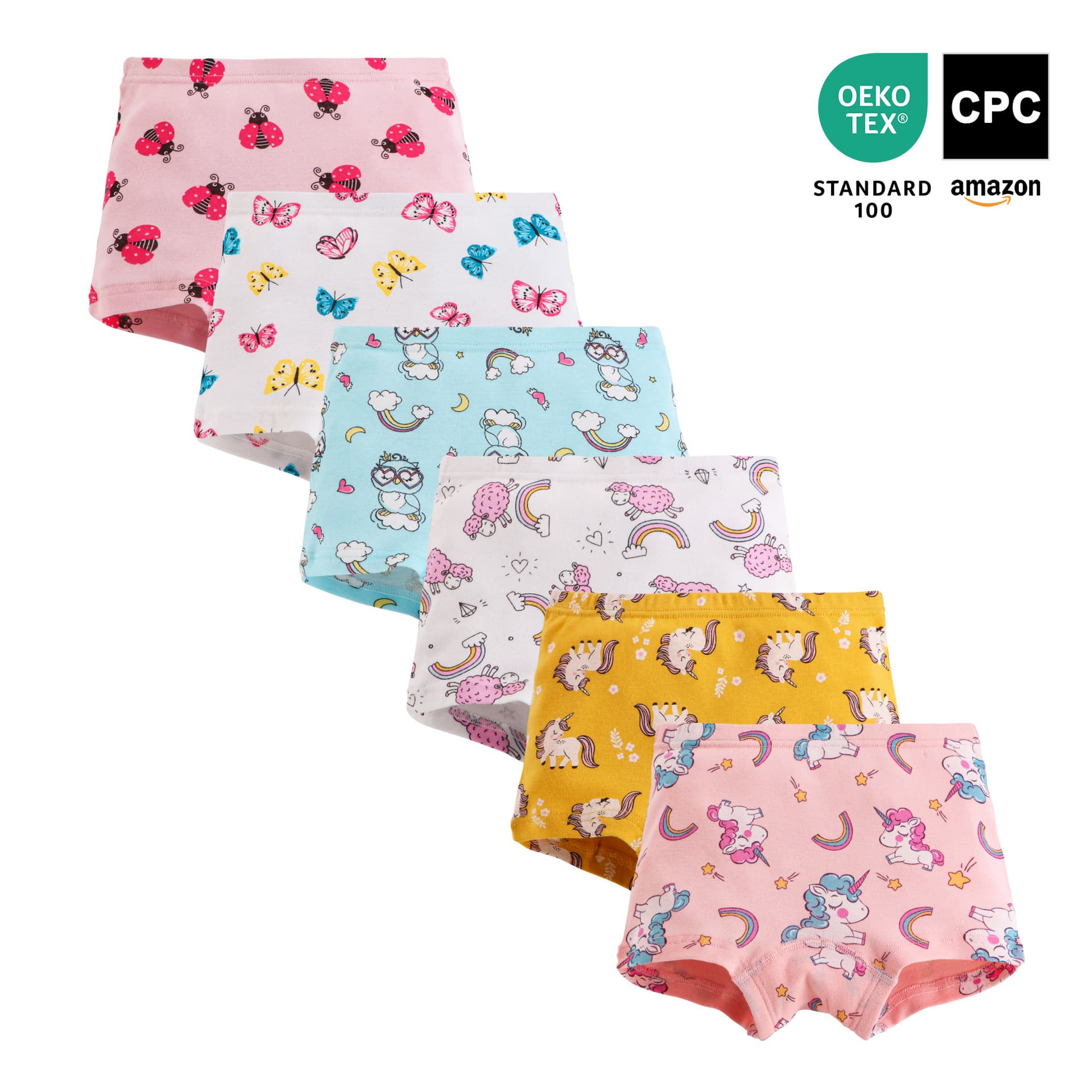 European and American foreign trade popular girls' underwear 100% cotton boxer briefs colorful cartoon printing children's boxer shorts