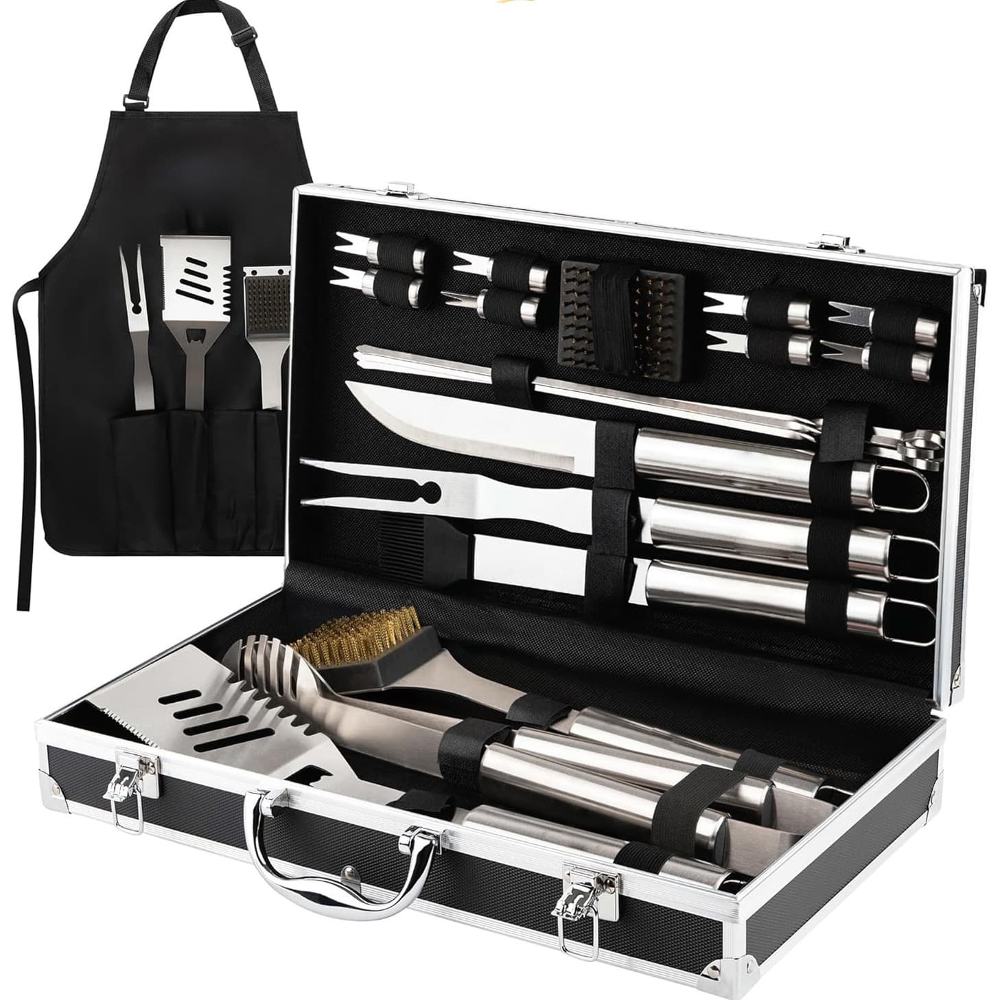 Amazon Cross-border Hot Seller Stainless Steel Barbecue Tools - BBQ Outdoor Camping Aluminum Case Tube Handle Grill Set