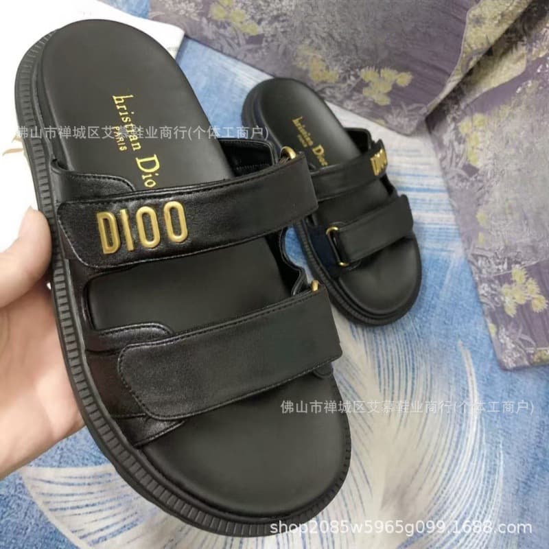 D Brand 2026 Summer New Platform Thick Sole Open Toe Velcro Roman Sandals Flat Beach Casual Slippers