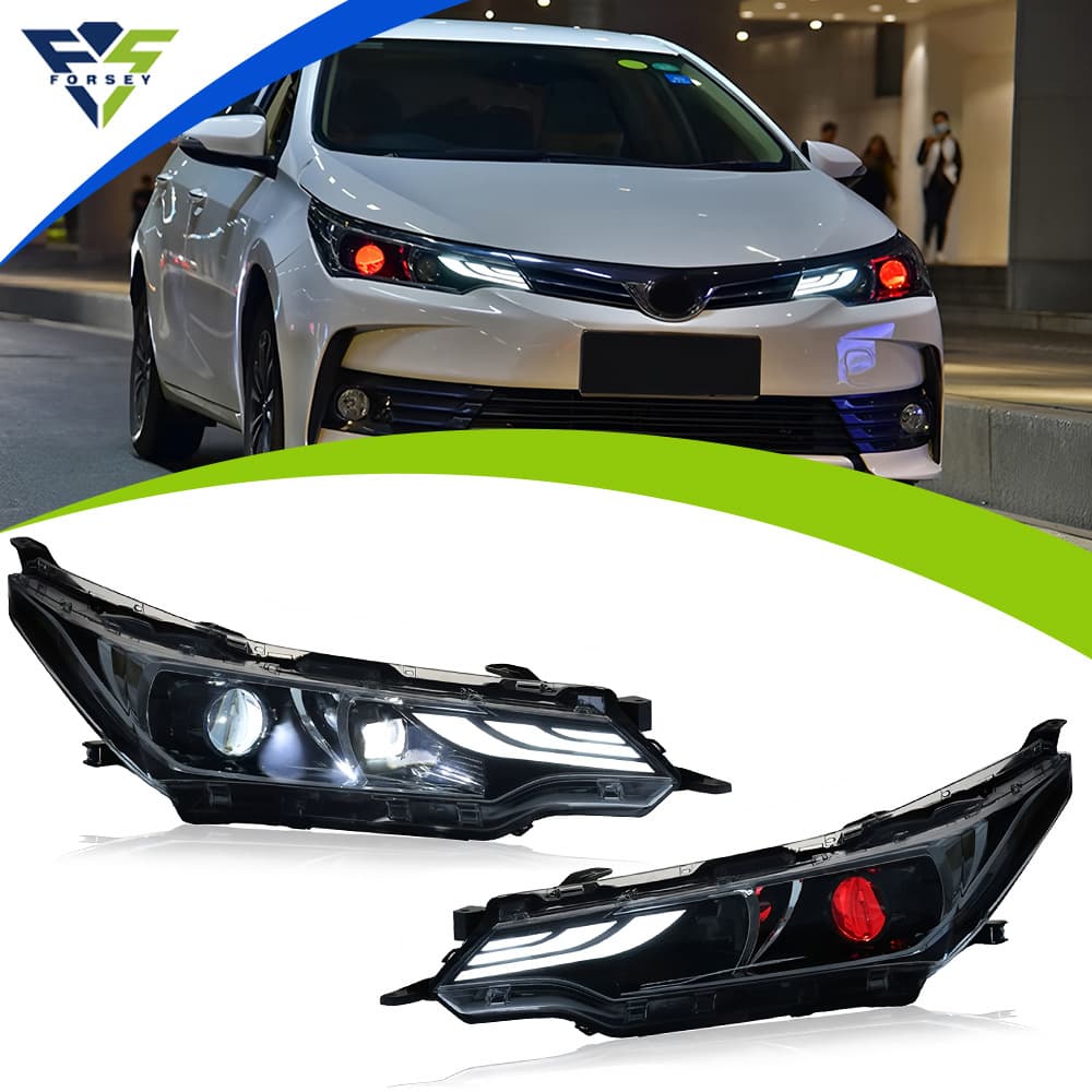 Suitable for 17-18 Toyota Corolla headlight assembly modified LED daytime running light streamer turn signal