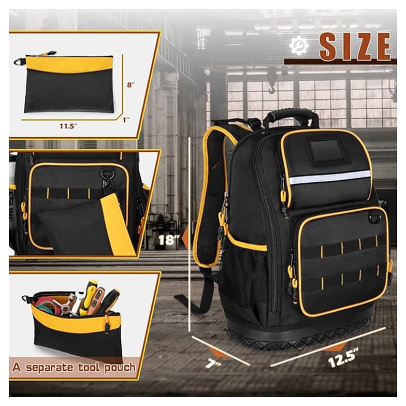 In Stock Durable Double-Shoulder Tool Backpack for Electricians, Housekeeping Repair, Low-Voltage Engineering, Large-Capacity Storage