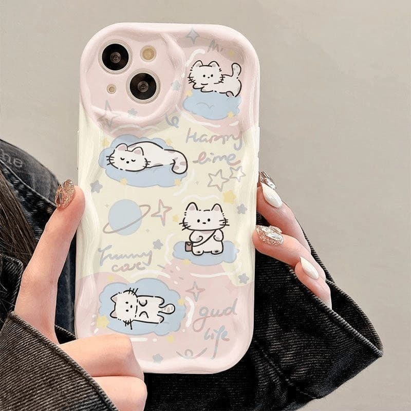 Graffiti Kitten suitable for Apple 17PROMAX mobile phone case iPhone17 niche 141312/11 full screen