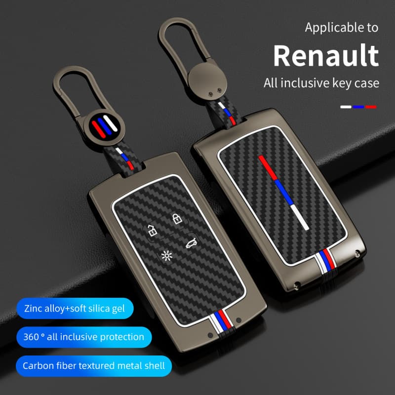 High-quality protective key case cover for 2018 Dongfeng Renault Koleos and Koleos, premium car key shell with buckle