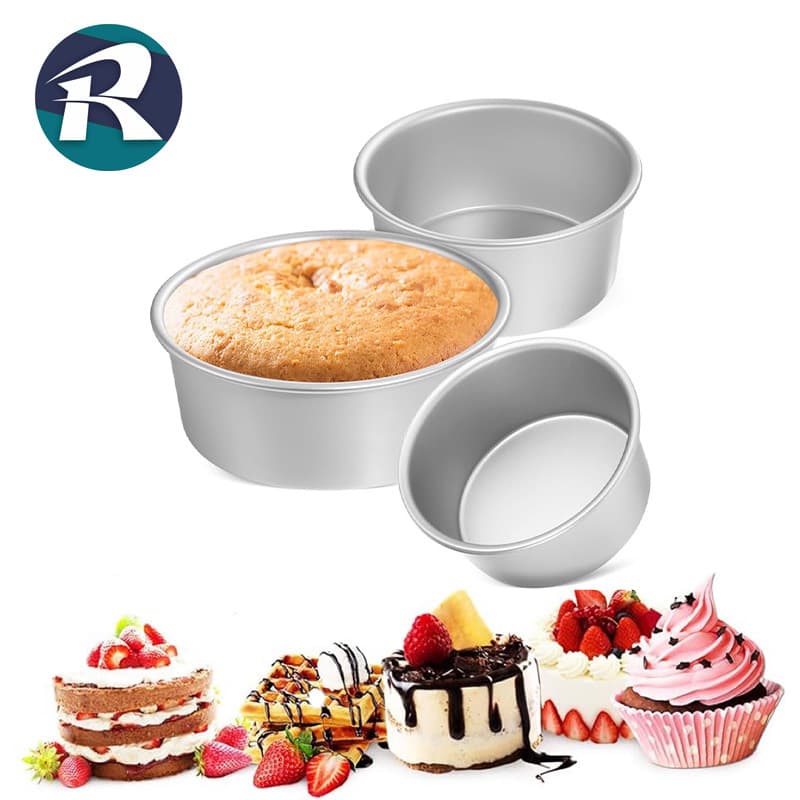 Tall Thickened Cake Mold Anodized Chiffon Mold Round Solid Bottom Cake Mold Baking Tool Aluminum Cake Pan