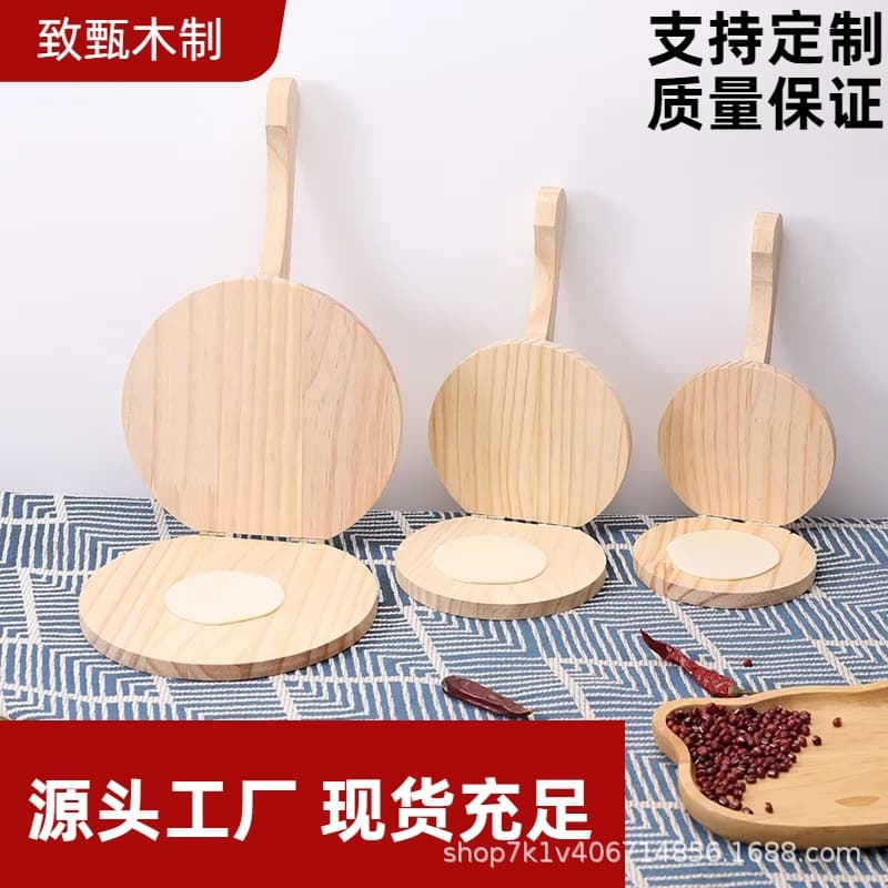 Household Wooden Dough Roller, Manual Kitchen Dough Press Tool, Solid Wood Dough Presser
