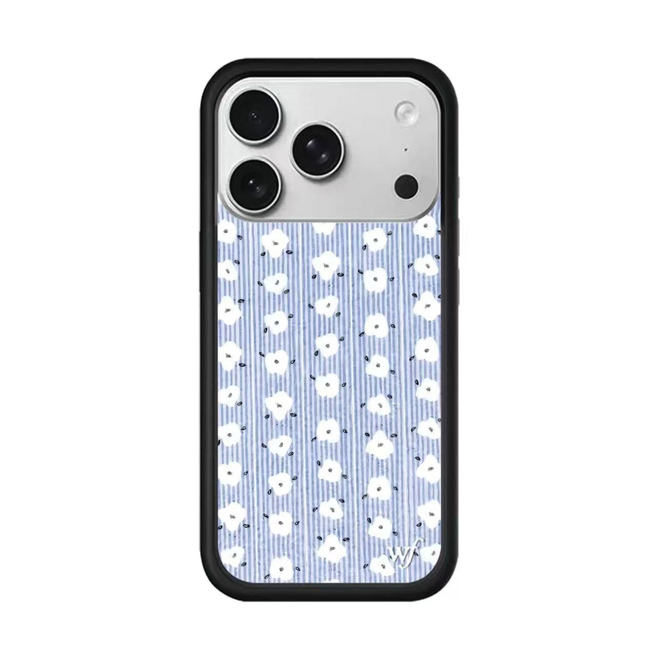 WF Blue Vertical Stripe Little Monster Collaboration Western Style iPhone 17 Pro Max Apple 16 Phone Case Western