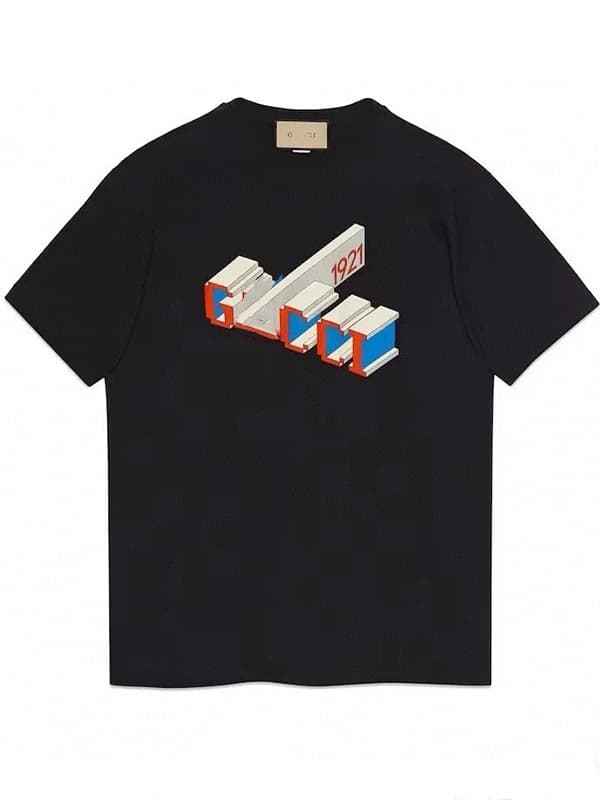 Cross-border GU High Version 25SS New Colorful Double G Graffiti Letter Print Short Sleeve T-Shirt Couple Style Versatile