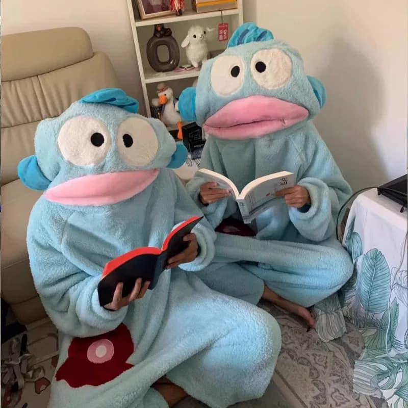 Clownfish Pajamas Women's Cute Coral Fleece Onesie Winter New Big Head Fish Homewear Fish Robe