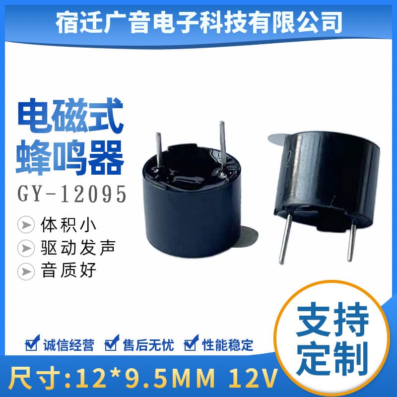 Active 12V 12095 electromagnetic buzzer 12A 12 pin pitch 7.6