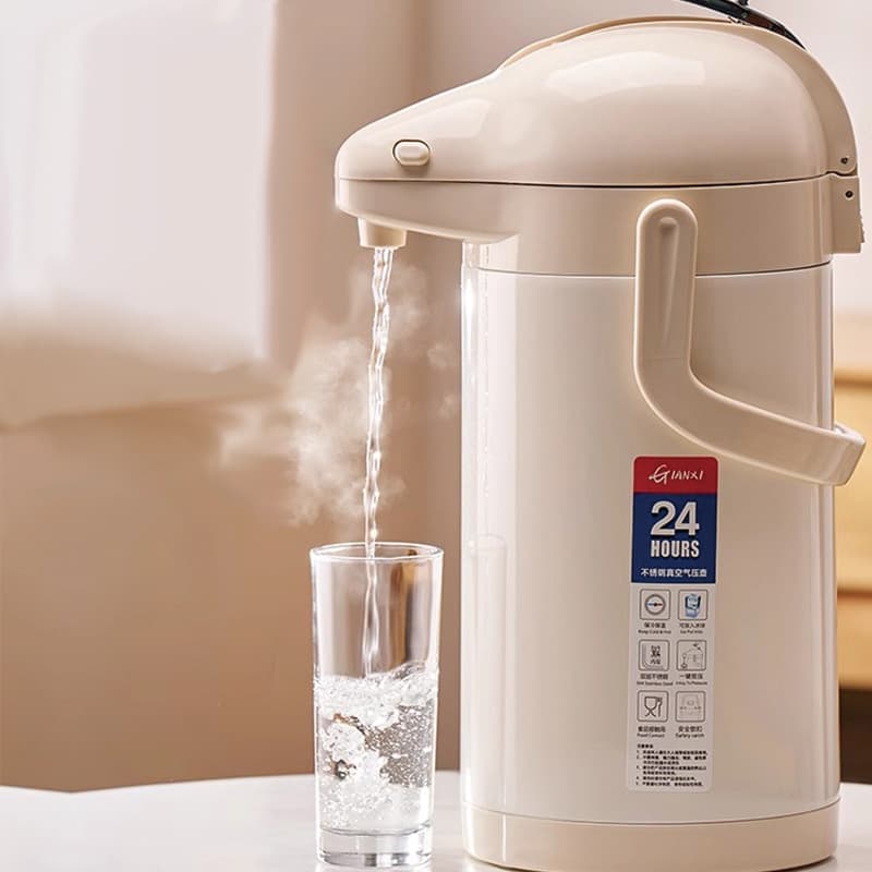 Household 316 Stainless Steel Air-pressure Hot Water Bottle, Press-type Warm Water Jug, 4L Large Capacity Insulated Flask