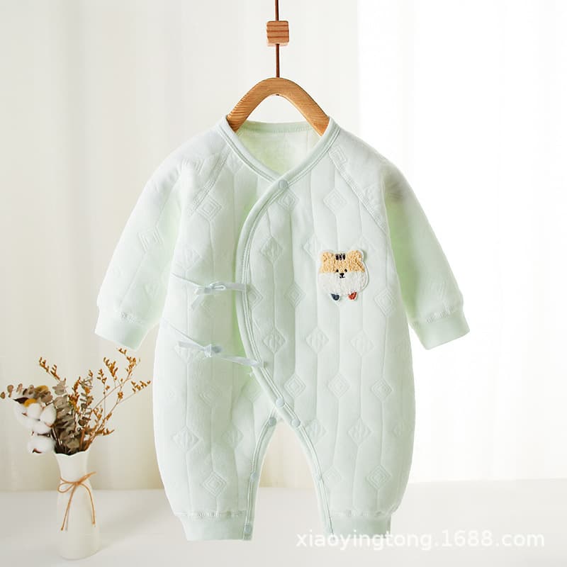 Baby Onesie Cotton-Padded Warm Newborn Baby Bodysuit Monk Style Spring Autumn Romper Cute