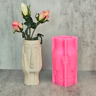 Nordic Ins Abstract Art Face Vase Silicone Mold DIY Resin Gypsum Planter Ornament Decor Mold