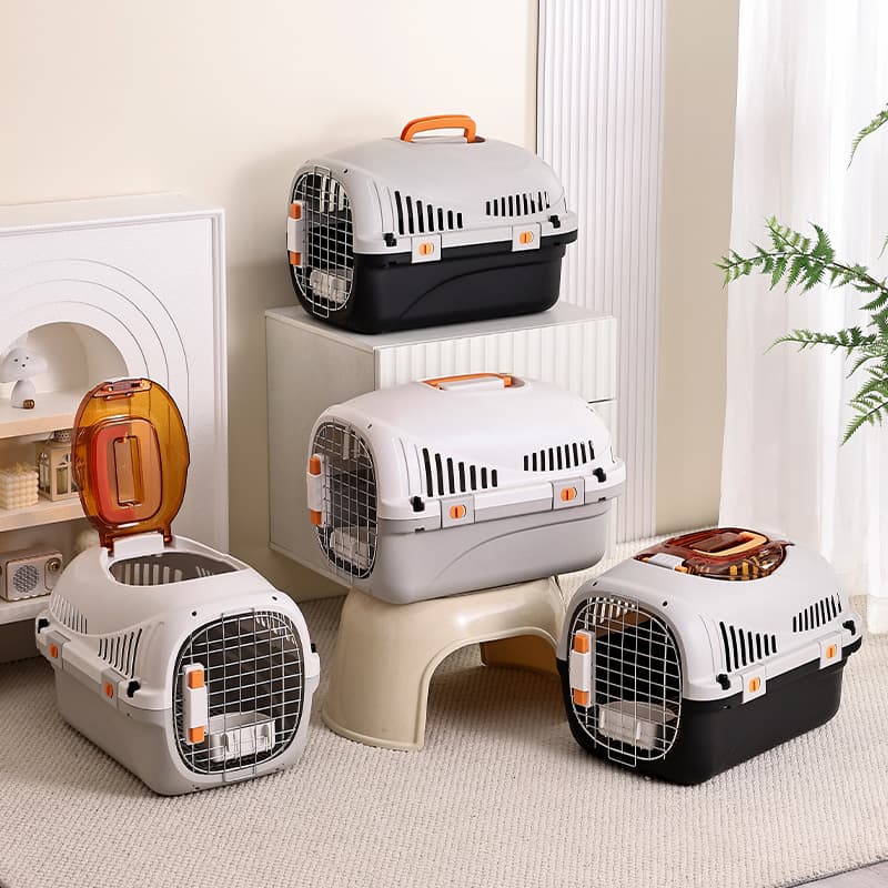 Air China cat and puppy checked box, cat outing, kitten and puppy bag, car-mounted plastic cat nest flight box