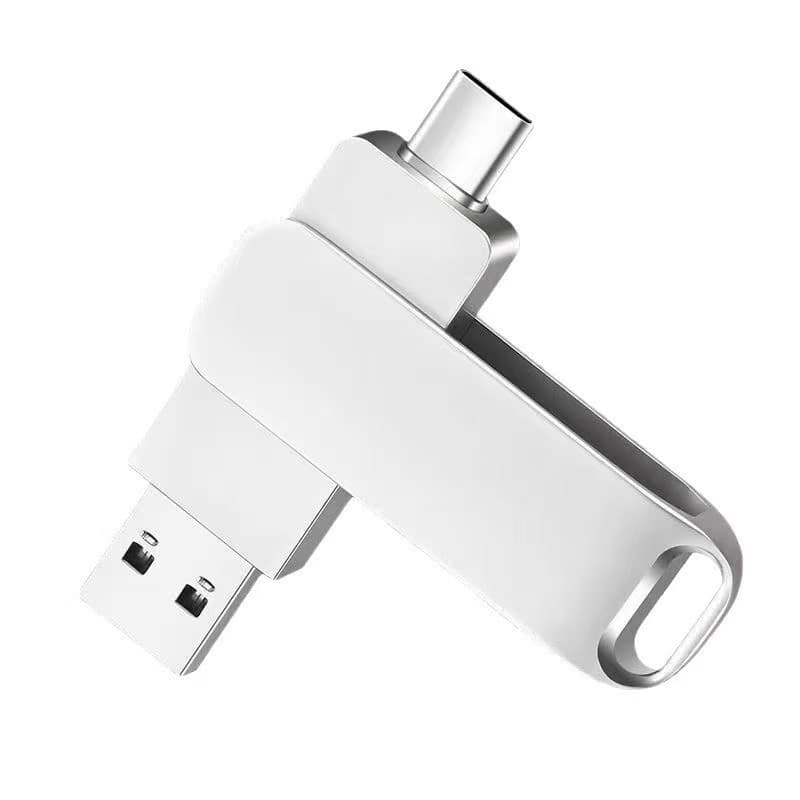 Type-C Phone USB Drive 32GB 64GB Computer USB Drive 128GB Metal Rotating Dual-Use Dual-Head Phone USB Drive