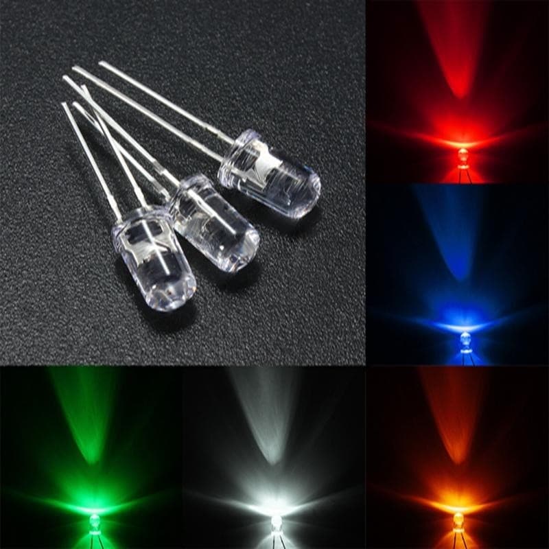 5mm through-hole high-brightness LED chips (red, green, blue, white, yellow) F5 through-hole LED chips