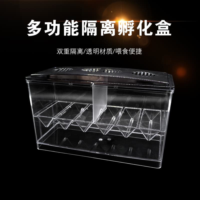 Betta Fish Isolation Box, Acrylic Independent Box, Breeding Box, External Fish Tank for Feeding Guppies, Hatching Box, Double-Layer Isolation Box