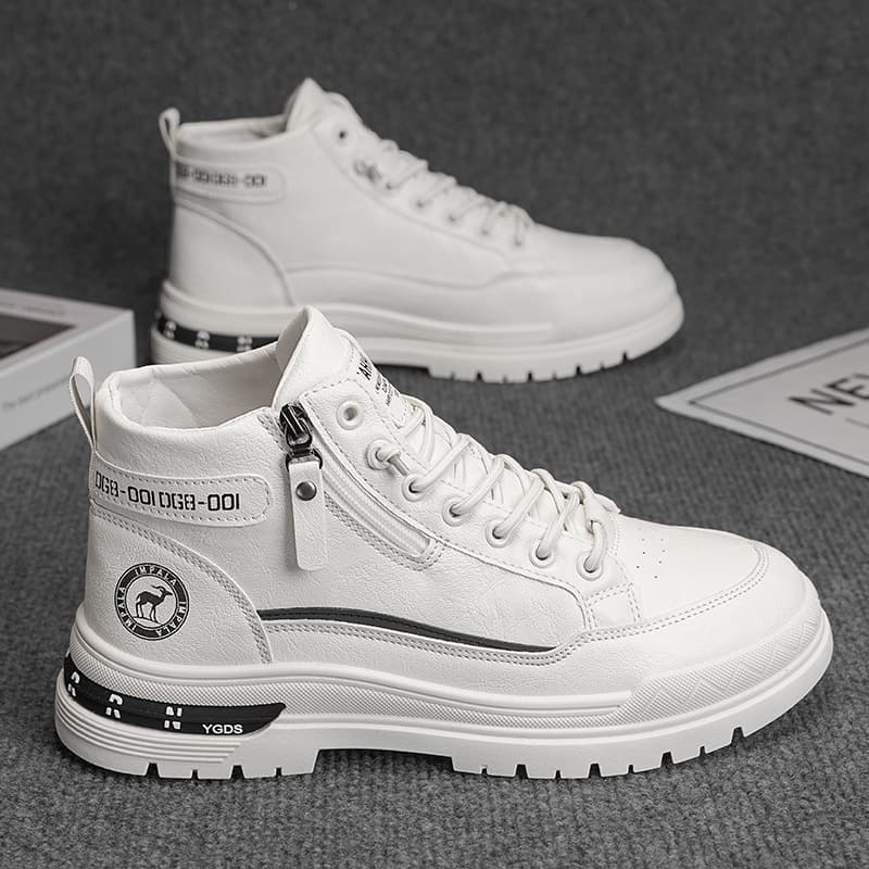 2026 Martin boots men's autumn and winter trendy casual work boots men's sports inner increased side zipper wear-resistant men's shoes