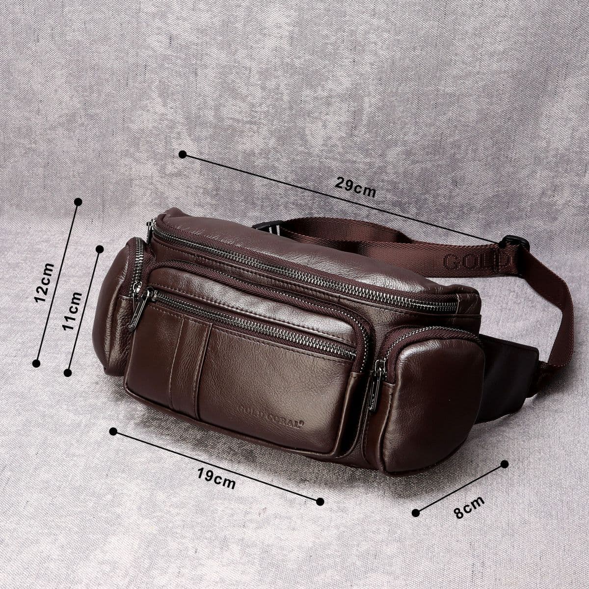 Men's Genuine Leather Waist Bag Top Layer Cowhide Multifunctional Phone Storage Waist Hanging Bag Fashion Casual Men's Leather Waist Pack