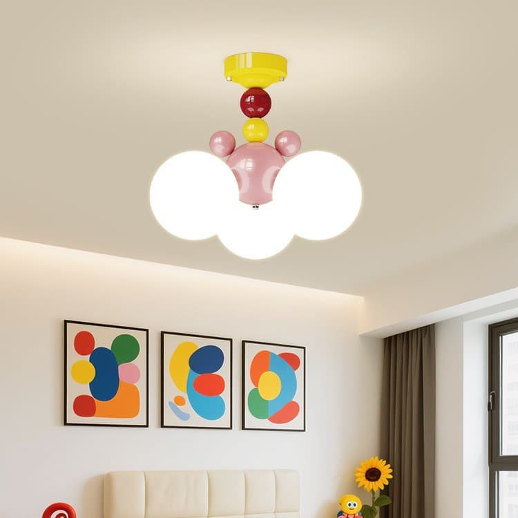 Memphis Mickey Children's Room Ceiling Lamp Macaron Boy's Room Chandelier Girl's Room Princess Crown Ceiling Lamp