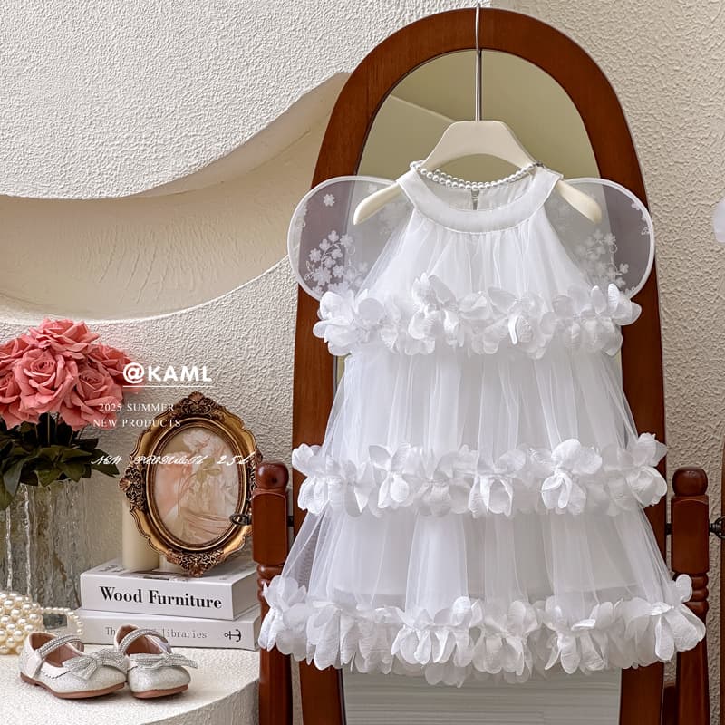 Girls' Dress 2025 Korean Style Petal Princess Dress Fairy Dance Performance Gown