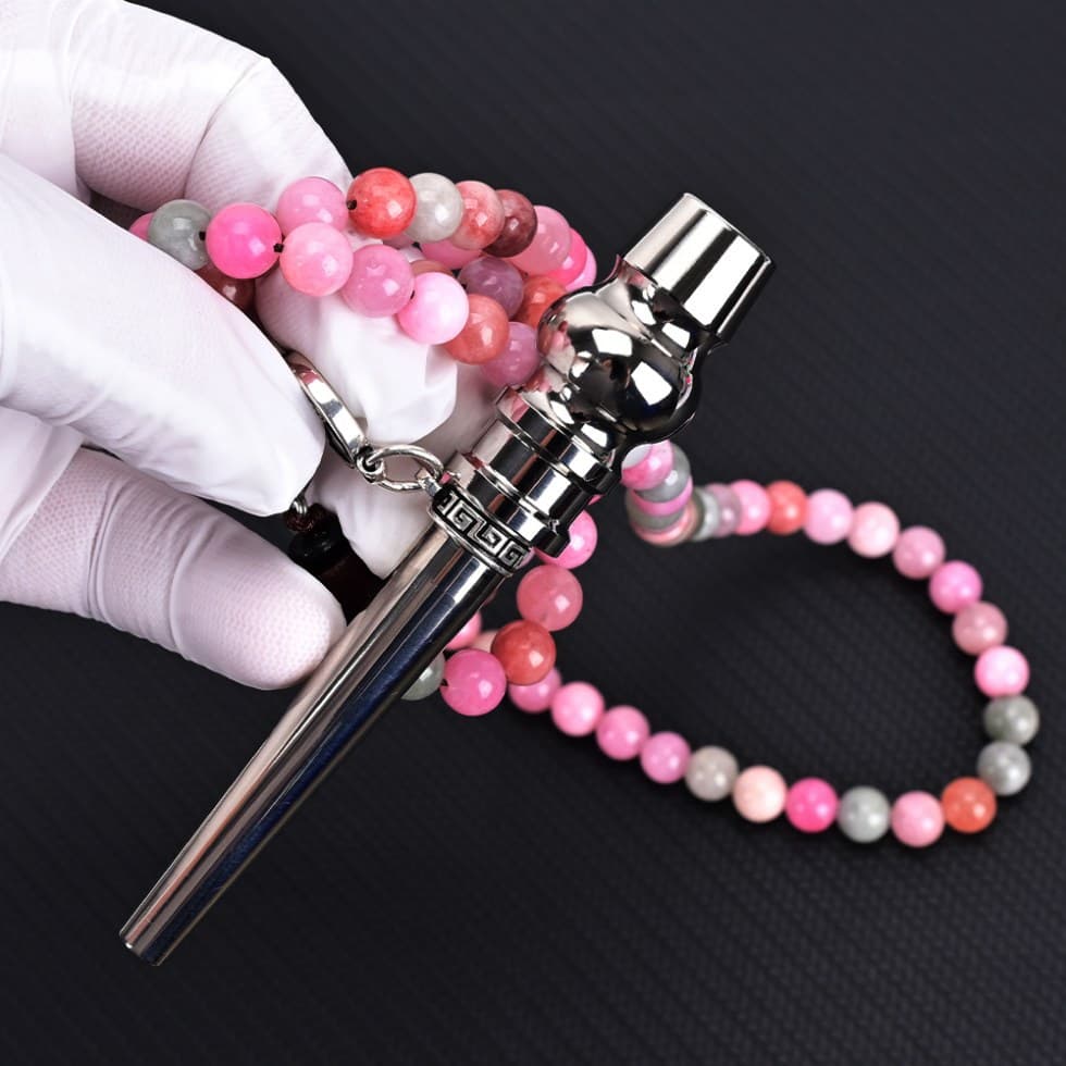 wolfcoolvape hookah titanium / titanium blue heat-treated shisha mouthpiece with neck lanyard shisha tips