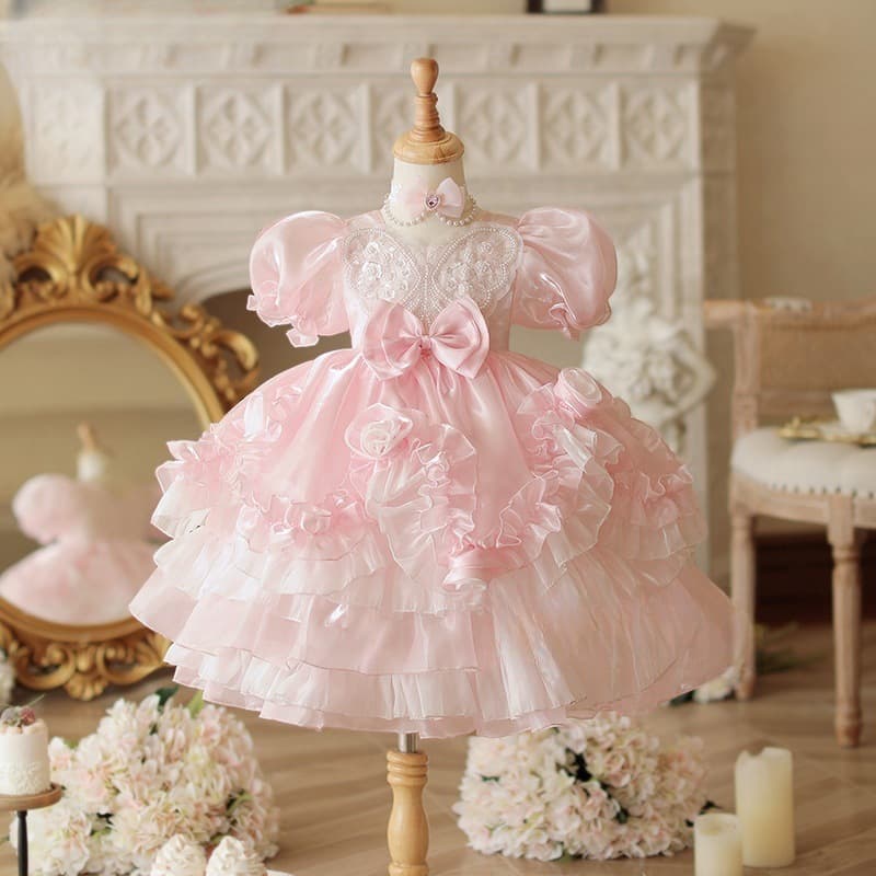 New Summer Lolita Children's Dress Gown Baby Tutu Birthday Fairy Princess Dress for Children's Day