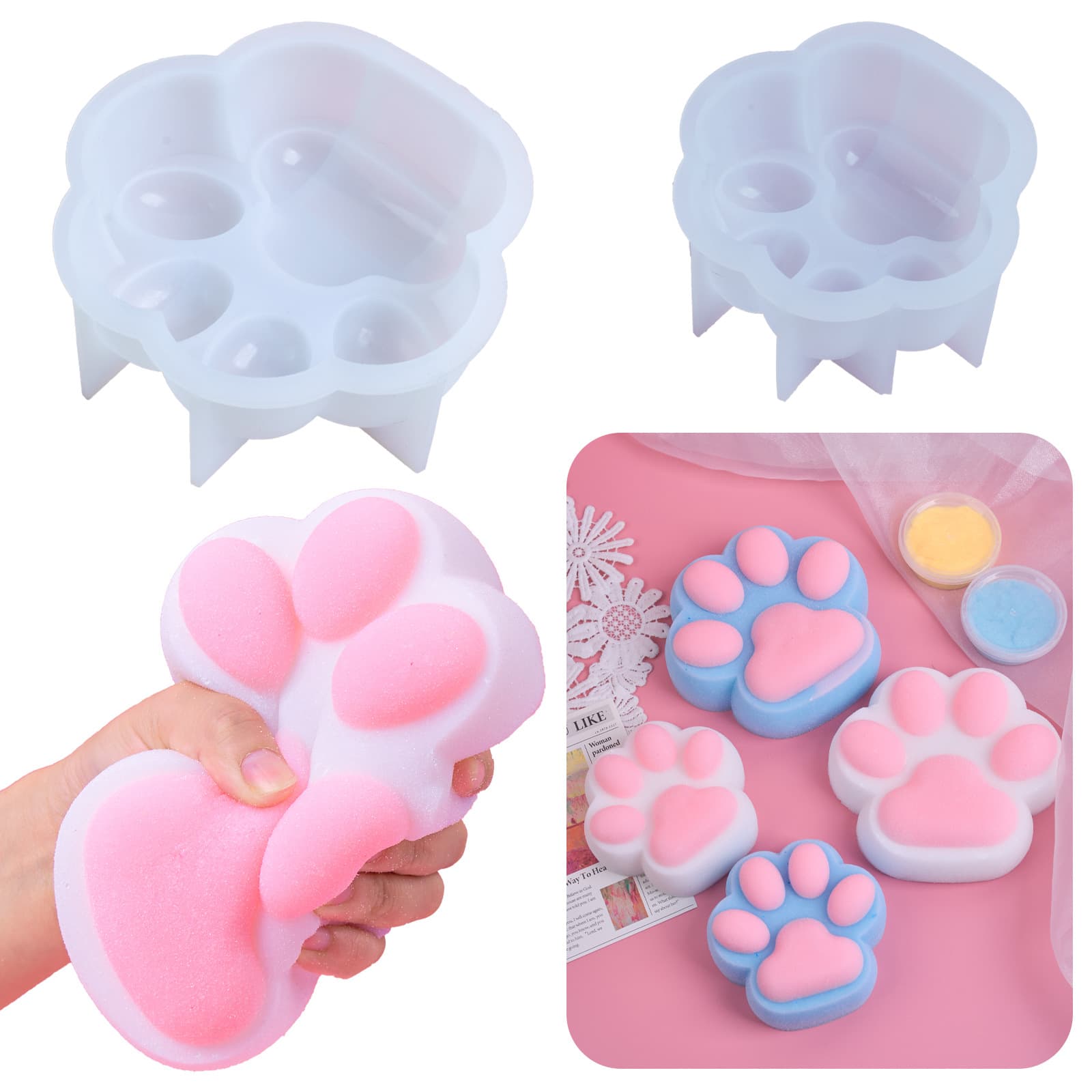 Big Cat Claw Squishy Silicone Mold DIY Dog Paw Cat Squishy Toy Tool Candle Mold Cross-Border Dropshipping