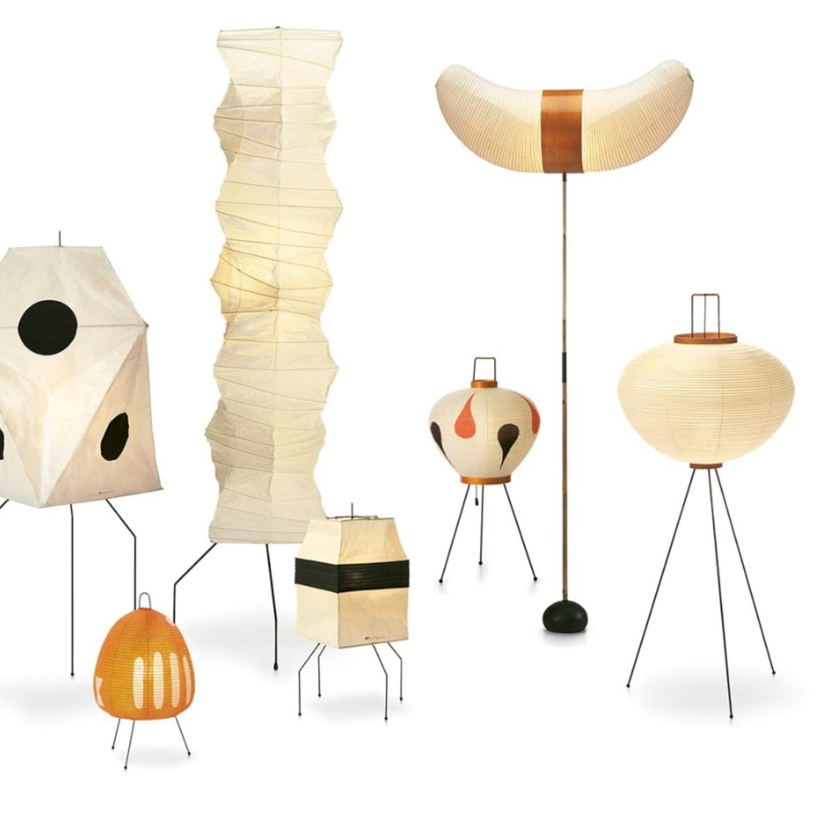 Noguchi Isamu Japanese-Style Table Lamp, Floor Lamp, Hotel and Guesthouse Vintage Lamp, Bedroom Mid-Century Wabi-Sabi Style Rice Paper Lamp, Cross-Border Lamp