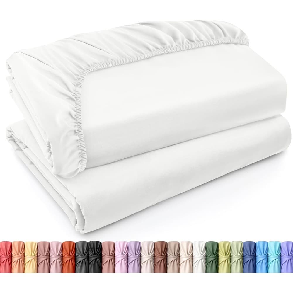 Solid Color Fitted Sheet 4-Piece Set Amazon Export Pillowcase Bedding Cross-Border Bed Mattress Fitted Sheet