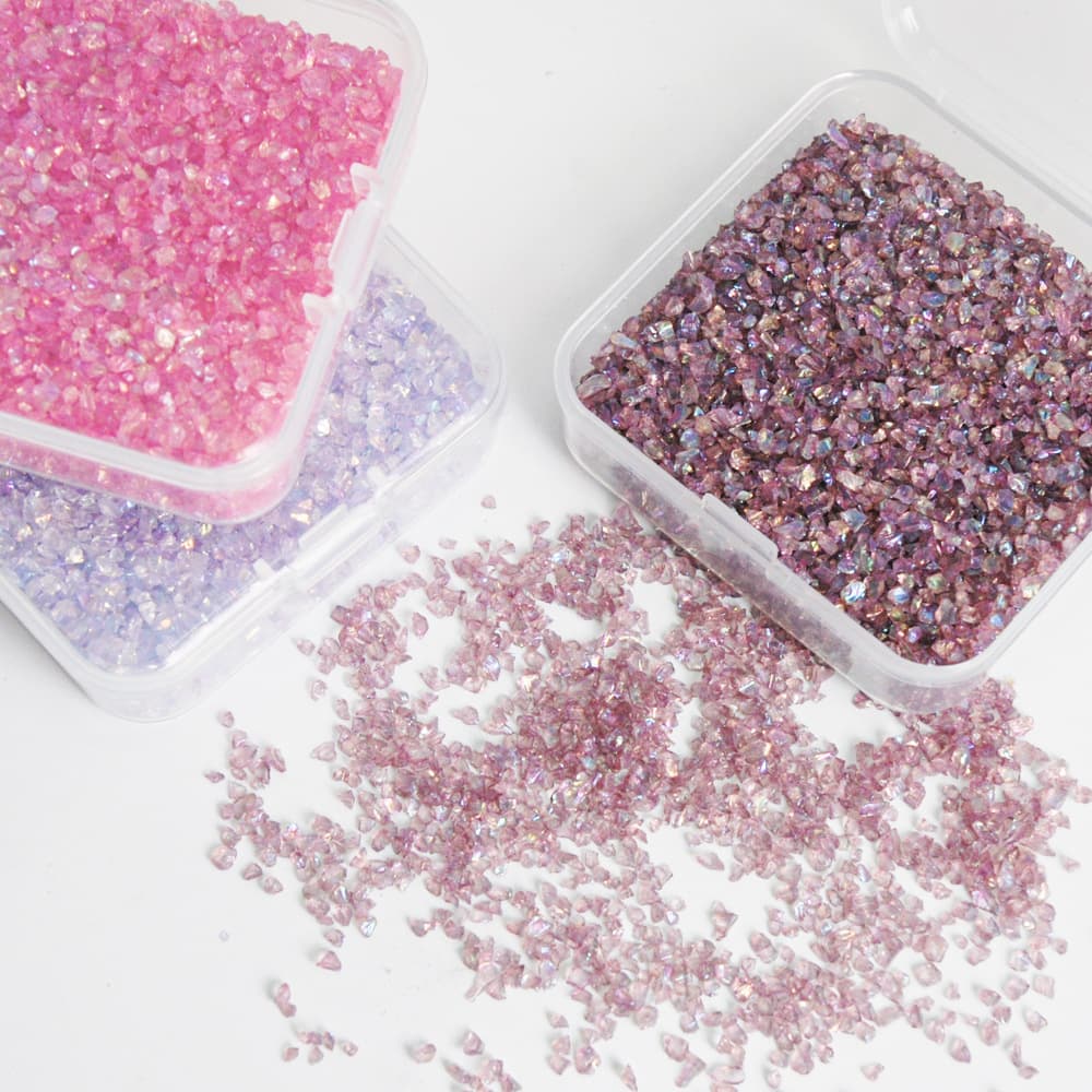 ab fantasy manicure gravel transparent crystal colored glass diy wearable nail material filled with irregular gravel